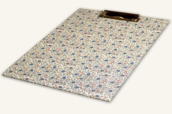 Clipboard with roses blue handmade in Germany